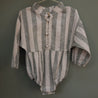 Baby mao collar Green and Sand Stripes Body