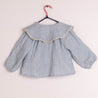 Lapel Collar Blouse Sky Blue muslin