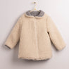 Celia Coat - Reversible  Ecru Fluffy  and grey woool