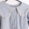 Lapel Collar Blouse Sky Blue muslin